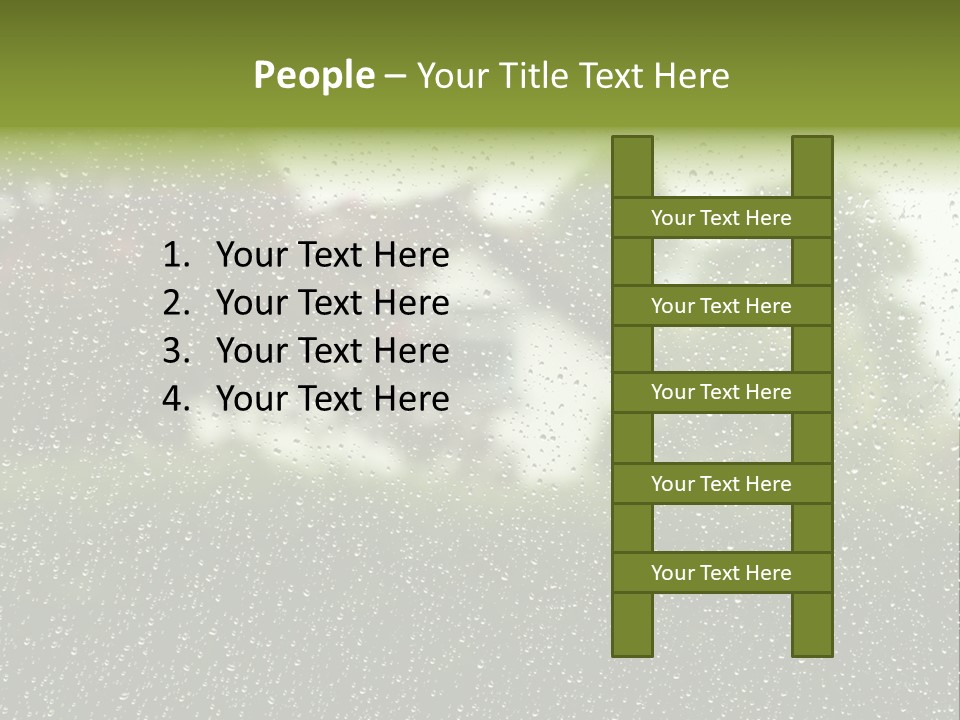 View Of Suburban House Through Window Covered With Raindrops In Spring. PowerPoint Template