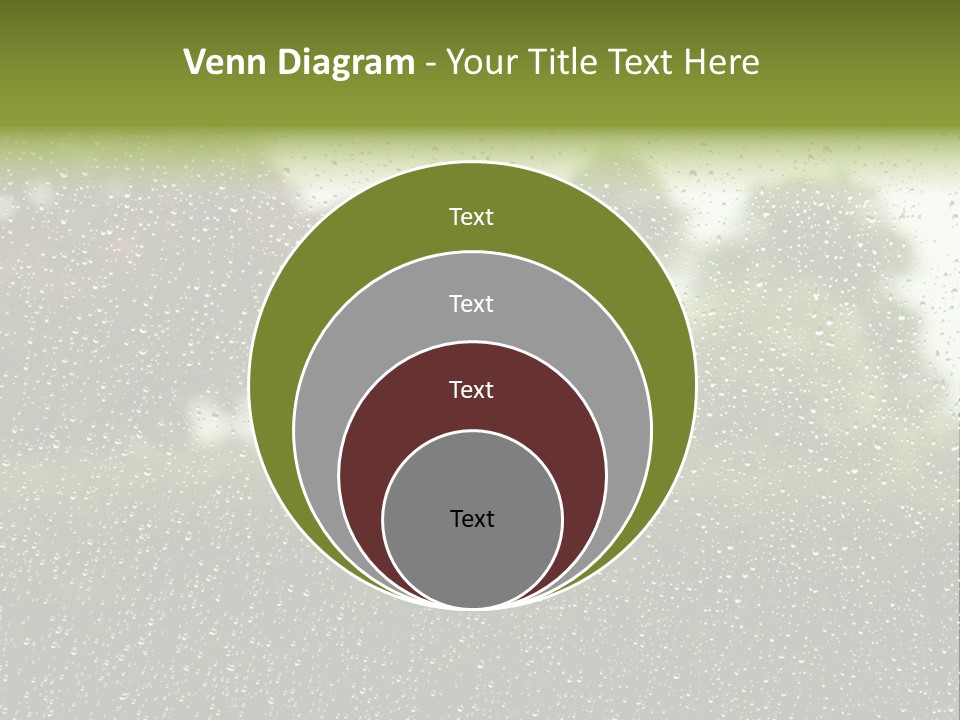View Of Suburban House Through Window Covered With Raindrops In Spring. PowerPoint Template