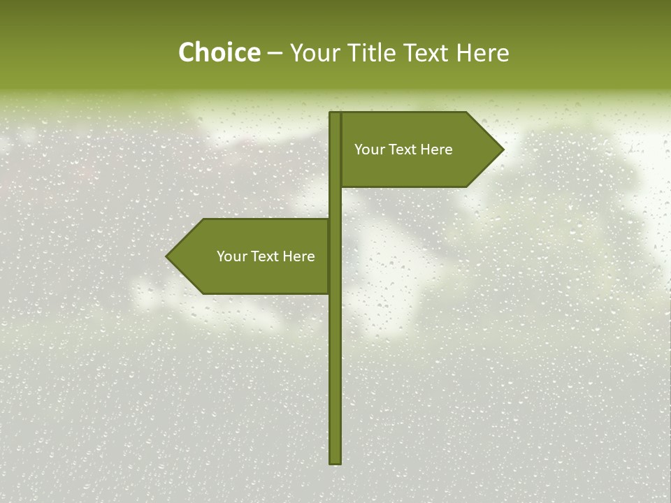 View Of Suburban House Through Window Covered With Raindrops In Spring. PowerPoint Template