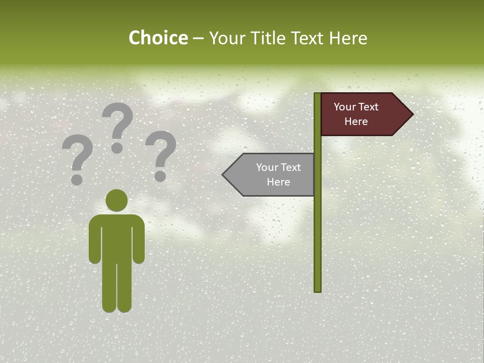 View Of Suburban House Through Window Covered With Raindrops In Spring. PowerPoint Template