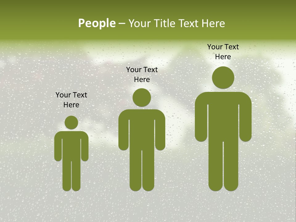 View Of Suburban House Through Window Covered With Raindrops In Spring. PowerPoint Template