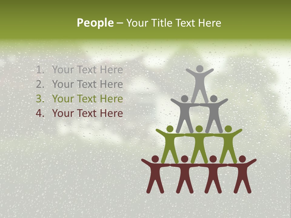 View Of Suburban House Through Window Covered With Raindrops In Spring. PowerPoint Template