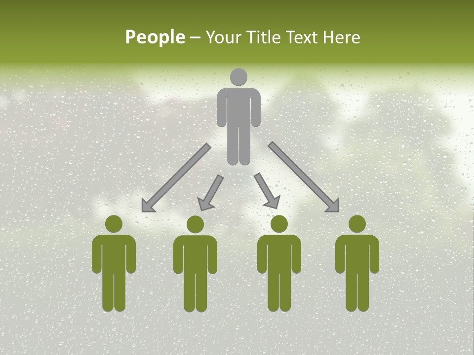 View Of Suburban House Through Window Covered With Raindrops In Spring. PowerPoint Template