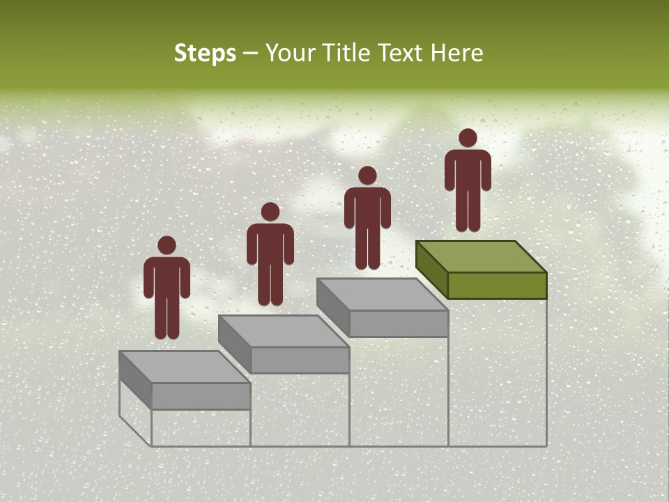 View Of Suburban House Through Window Covered With Raindrops In Spring. PowerPoint Template