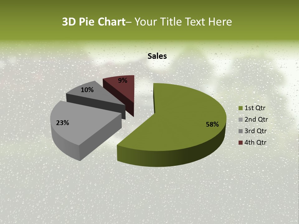View Of Suburban House Through Window Covered With Raindrops In Spring. PowerPoint Template
