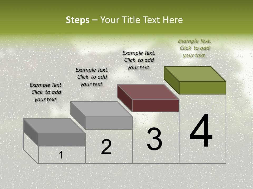 View Of Suburban House Through Window Covered With Raindrops In Spring. PowerPoint Template