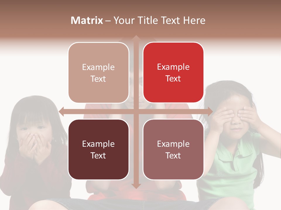 Three Children Do The Old Proverb See No Evil, Speak No Evil, See No Evil. PowerPoint Template