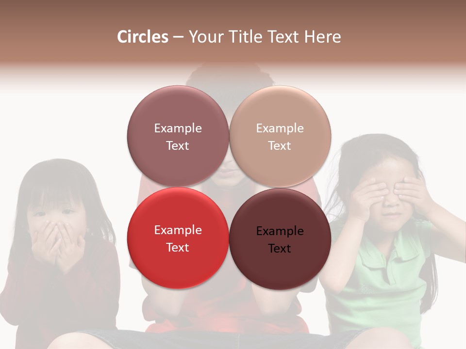 Three Children Do The Old Proverb See No Evil, Speak No Evil, See No Evil. PowerPoint Template
