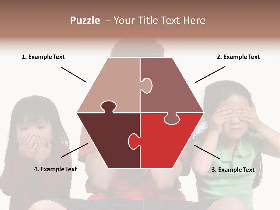 Three Children Do The Old Proverb See No Evil, Speak No Evil, See No Evil. PowerPoint Template