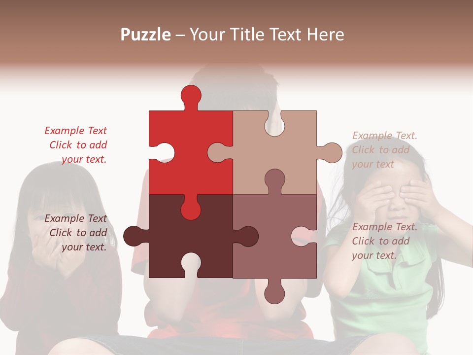 Three Children Do The Old Proverb See No Evil, Speak No Evil, See No Evil. PowerPoint Template