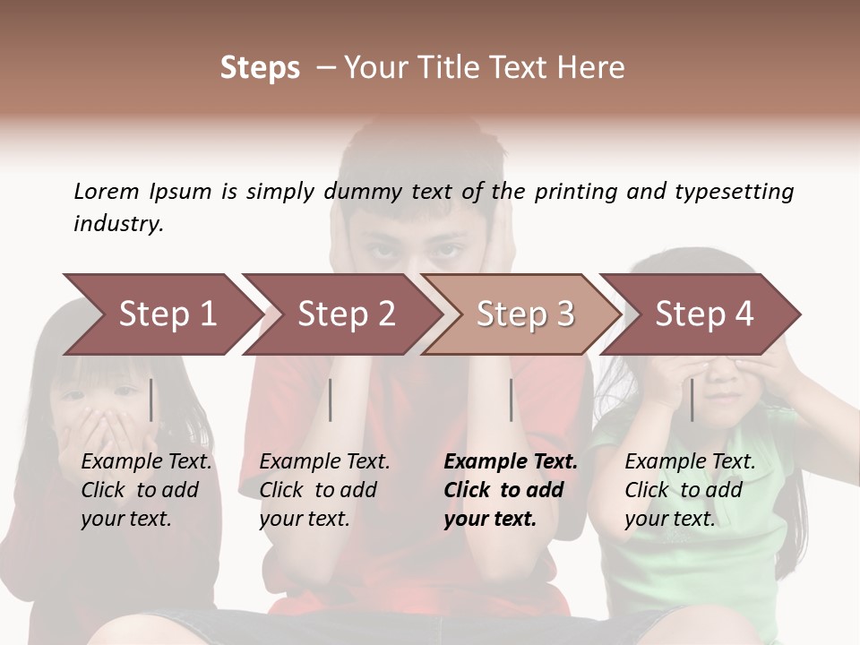 Three Children Do The Old Proverb See No Evil, Speak No Evil, See No Evil. PowerPoint Template