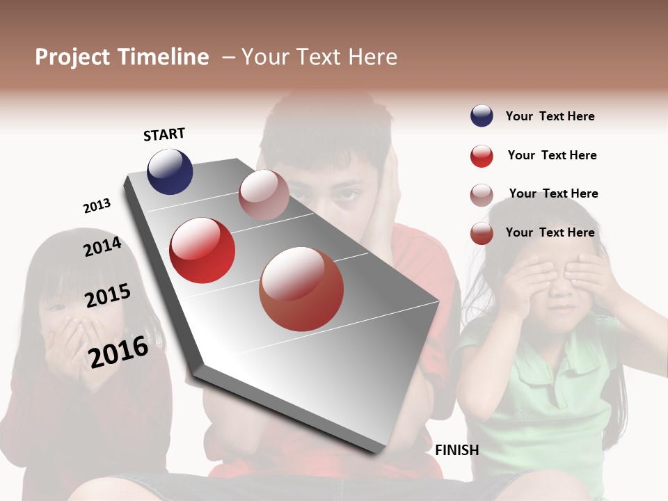 Three Children Do The Old Proverb See No Evil, Speak No Evil, See No Evil. PowerPoint Template