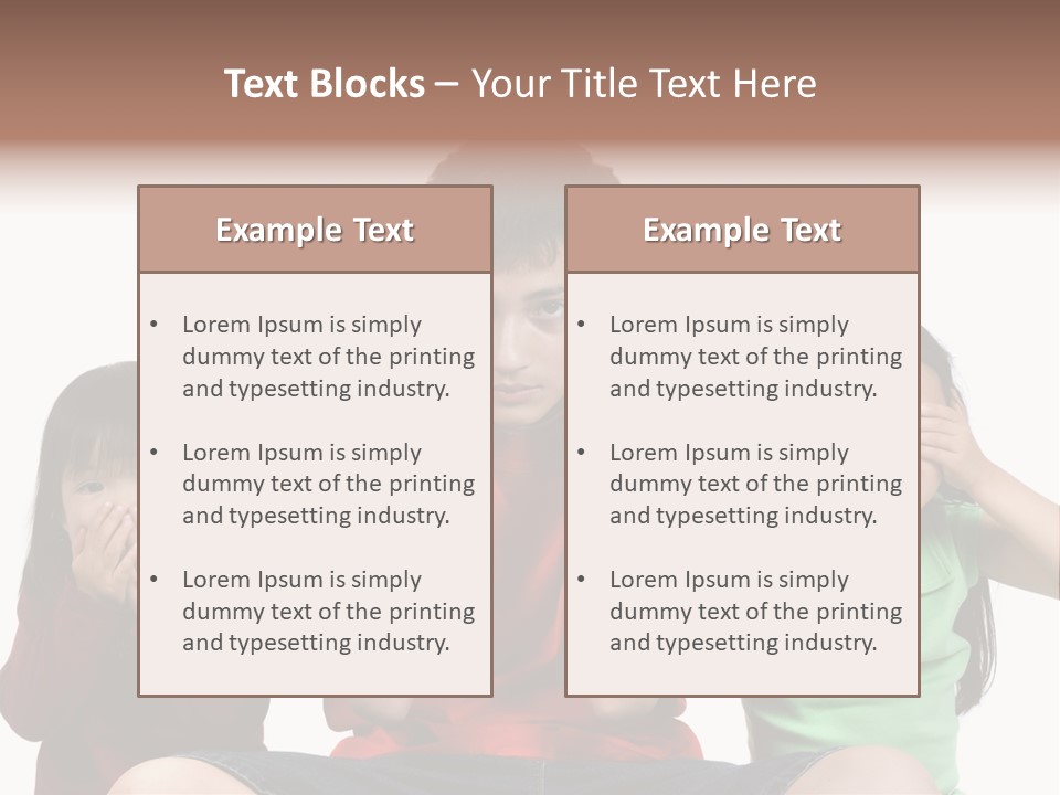 Three Children Do The Old Proverb See No Evil, Speak No Evil, See No Evil. PowerPoint Template