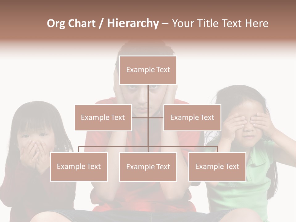 Three Children Do The Old Proverb See No Evil, Speak No Evil, See No Evil. PowerPoint Template