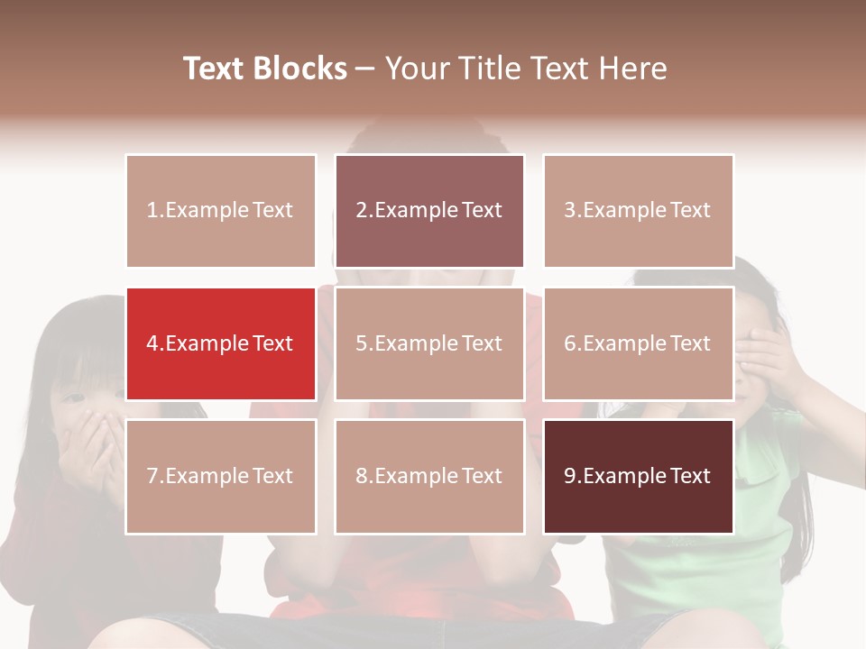 Three Children Do The Old Proverb See No Evil, Speak No Evil, See No Evil. PowerPoint Template