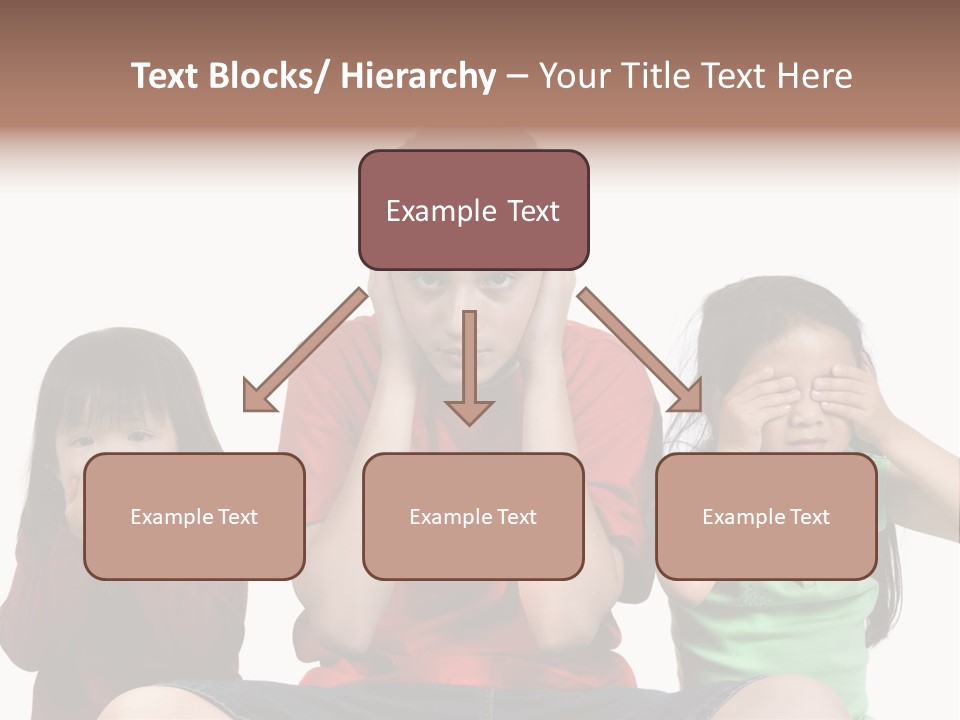 Three Children Do The Old Proverb See No Evil, Speak No Evil, See No Evil. PowerPoint Template