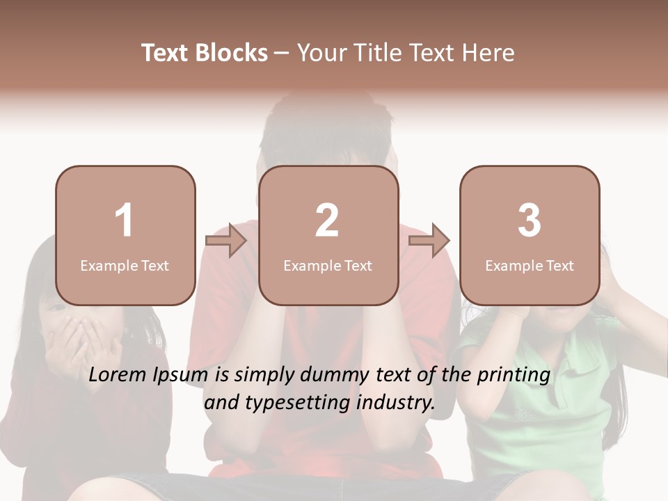 Three Children Do The Old Proverb See No Evil, Speak No Evil, See No Evil. PowerPoint Template