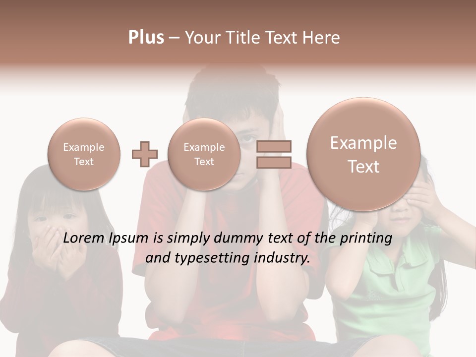 Three Children Do The Old Proverb See No Evil, Speak No Evil, See No Evil. PowerPoint Template