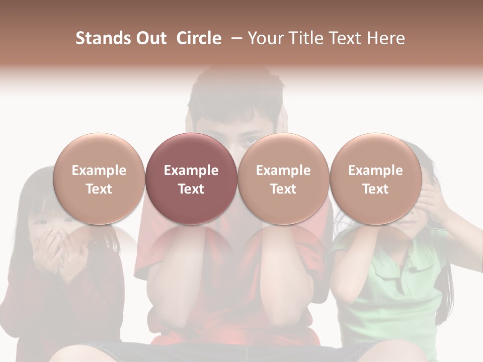 Three Children Do The Old Proverb See No Evil, Speak No Evil, See No Evil. PowerPoint Template