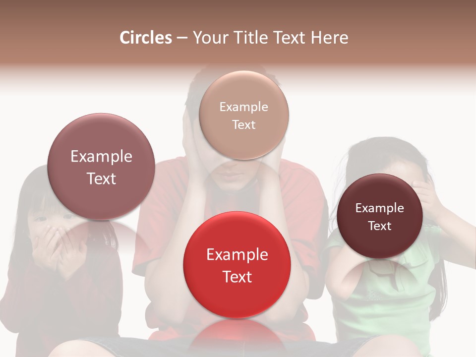 Three Children Do The Old Proverb See No Evil, Speak No Evil, See No Evil. PowerPoint Template