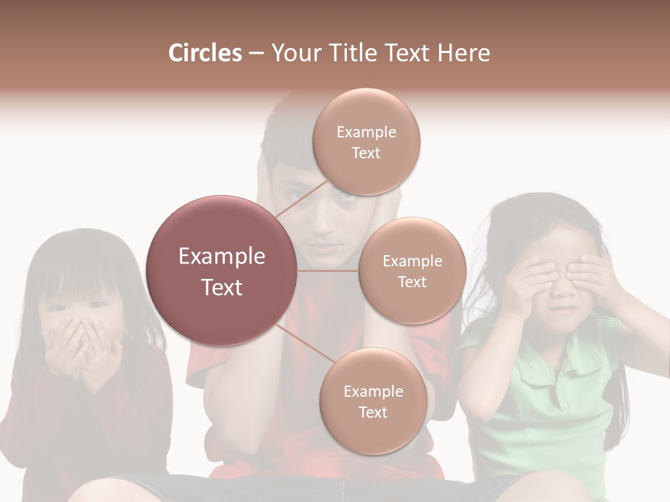 Three Children Do The Old Proverb See No Evil, Speak No Evil, See No Evil. PowerPoint Template