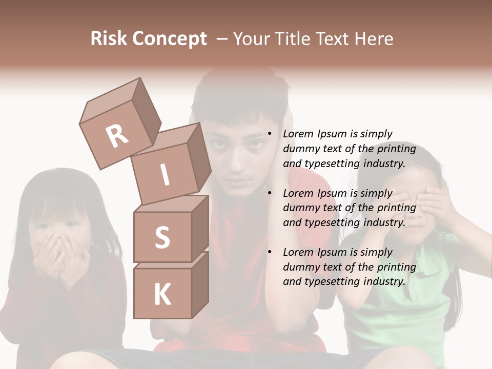 Three Children Do The Old Proverb See No Evil, Speak No Evil, See No Evil. PowerPoint Template