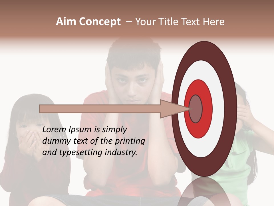 Three Children Do The Old Proverb See No Evil, Speak No Evil, See No Evil. PowerPoint Template