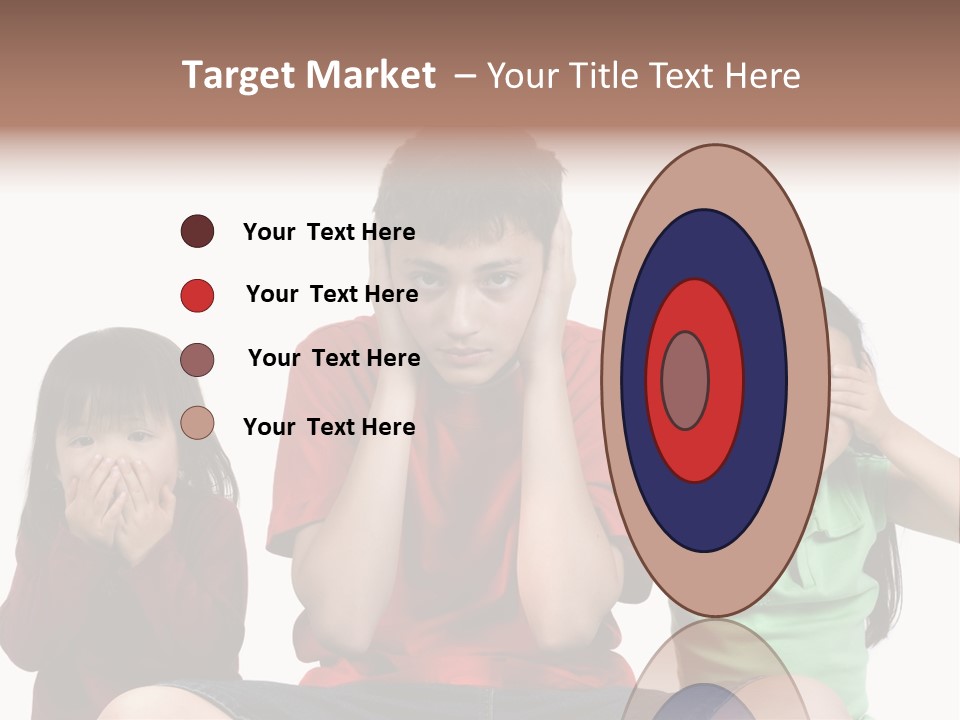 Three Children Do The Old Proverb See No Evil, Speak No Evil, See No Evil. PowerPoint Template