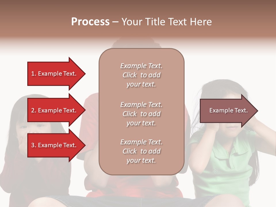 Three Children Do The Old Proverb See No Evil, Speak No Evil, See No Evil. PowerPoint Template