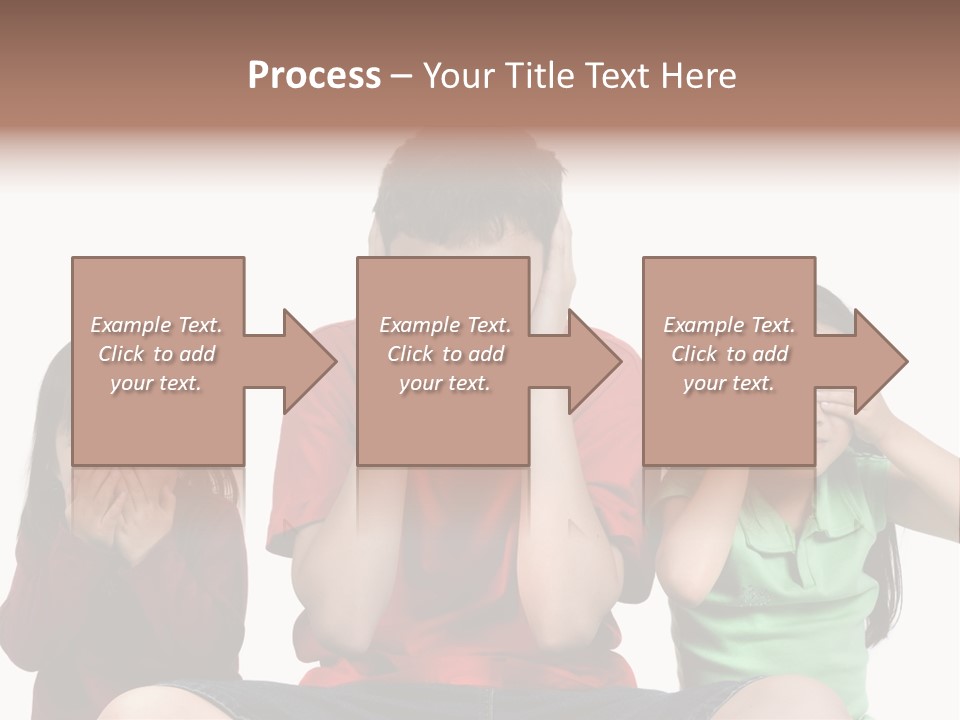 Three Children Do The Old Proverb See No Evil, Speak No Evil, See No Evil. PowerPoint Template