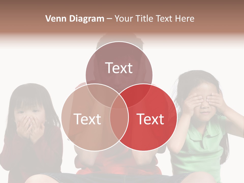 Three Children Do The Old Proverb See No Evil, Speak No Evil, See No Evil. PowerPoint Template