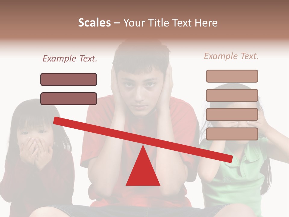 Three Children Do The Old Proverb See No Evil, Speak No Evil, See No Evil. PowerPoint Template