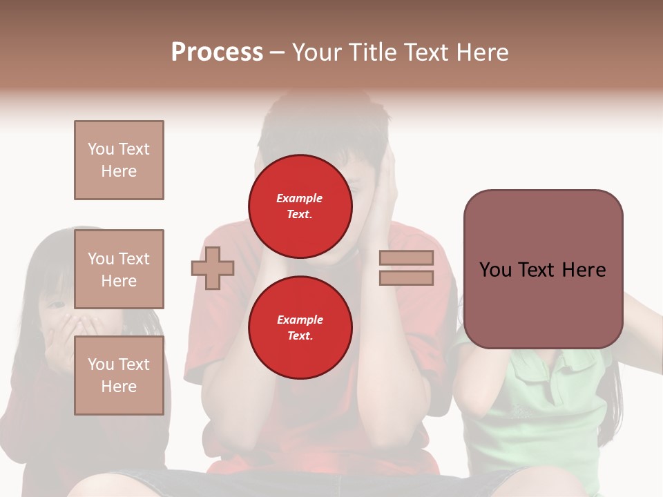 Three Children Do The Old Proverb See No Evil, Speak No Evil, See No Evil. PowerPoint Template