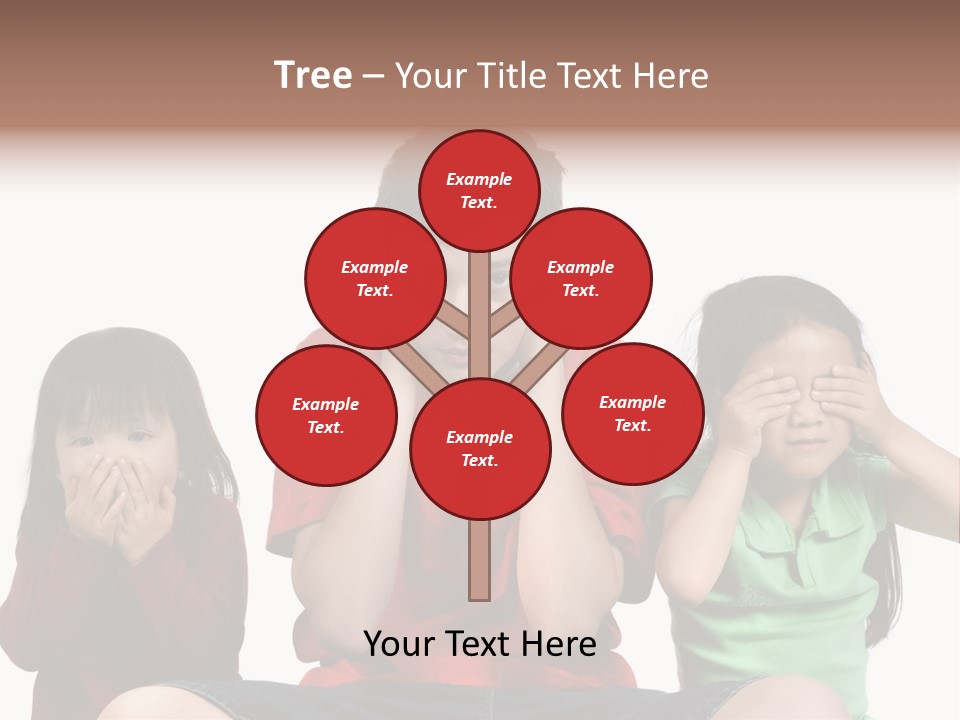 Three Children Do The Old Proverb See No Evil, Speak No Evil, See No Evil. PowerPoint Template