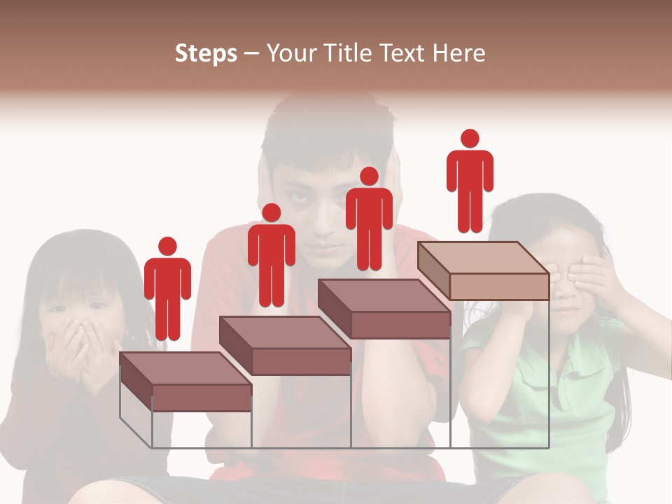 Three Children Do The Old Proverb See No Evil, Speak No Evil, See No Evil. PowerPoint Template