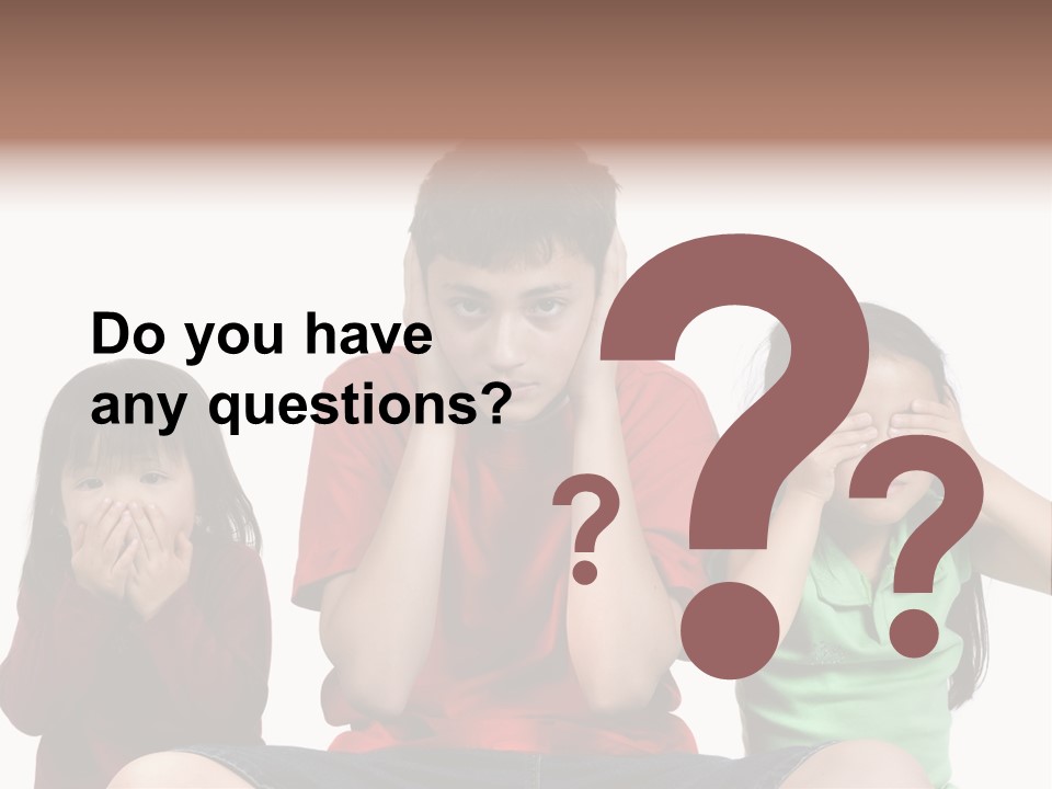 Three Children Do The Old Proverb See No Evil, Speak No Evil, See No Evil. PowerPoint Template