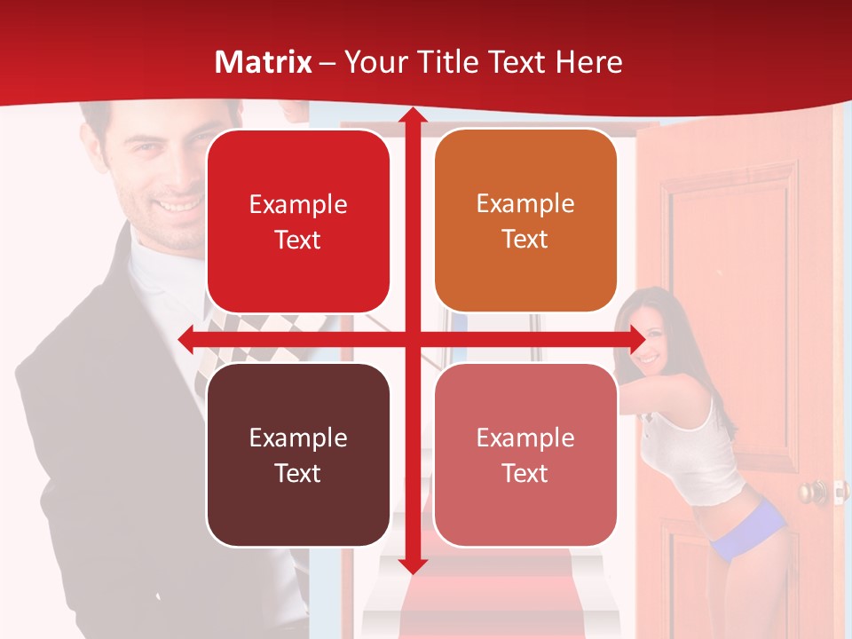 Handsome Businessman Holding A Blank Sign In Front Of Him PowerPoint Template