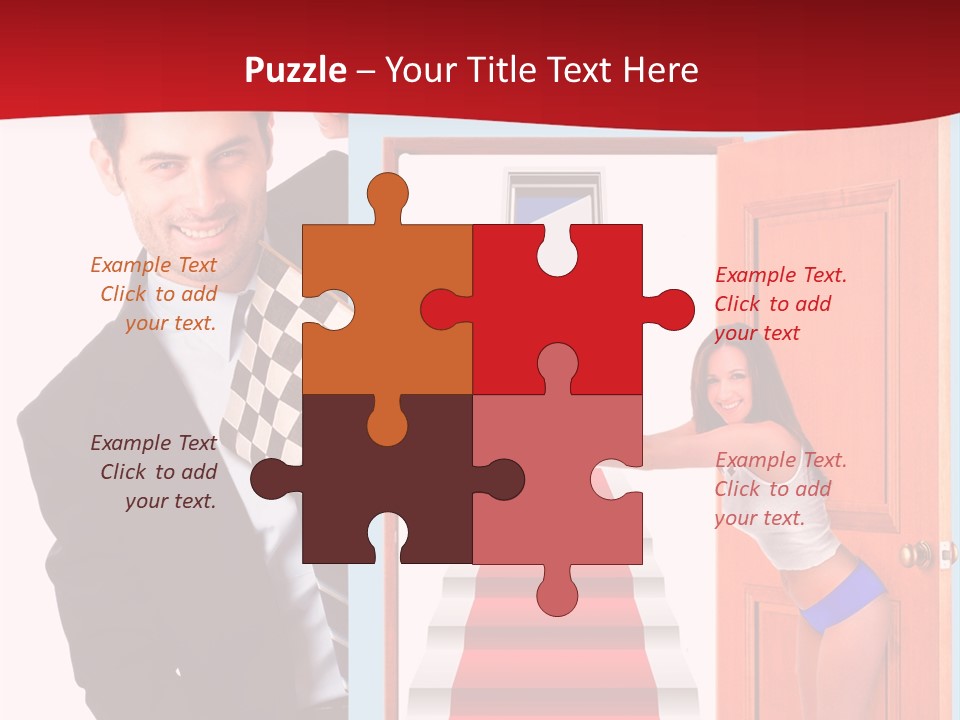 Handsome Businessman Holding A Blank Sign In Front Of Him PowerPoint Template