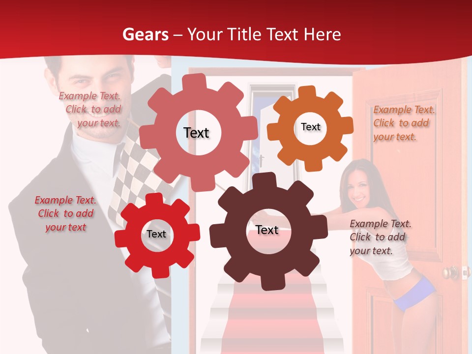 Handsome Businessman Holding A Blank Sign In Front Of Him PowerPoint Template