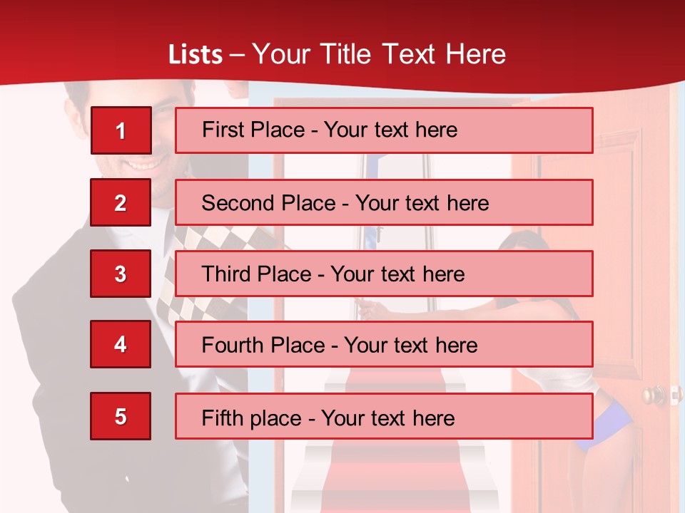 Handsome Businessman Holding A Blank Sign In Front Of Him PowerPoint Template