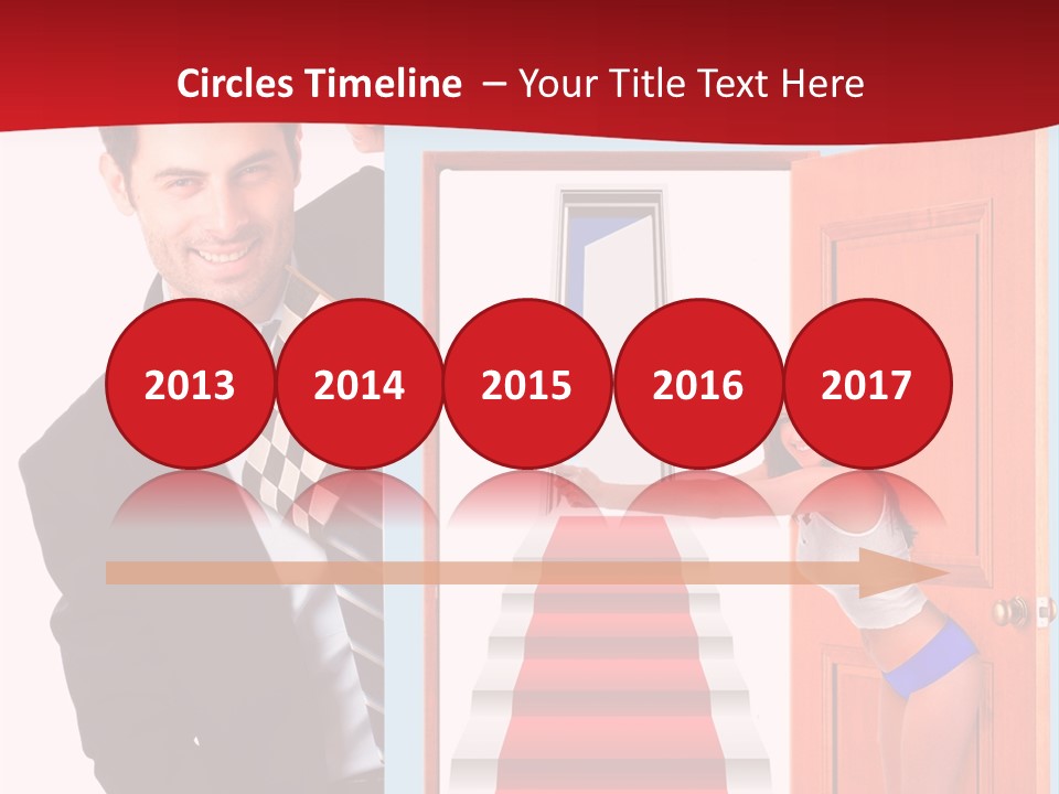 Handsome Businessman Holding A Blank Sign In Front Of Him PowerPoint Template