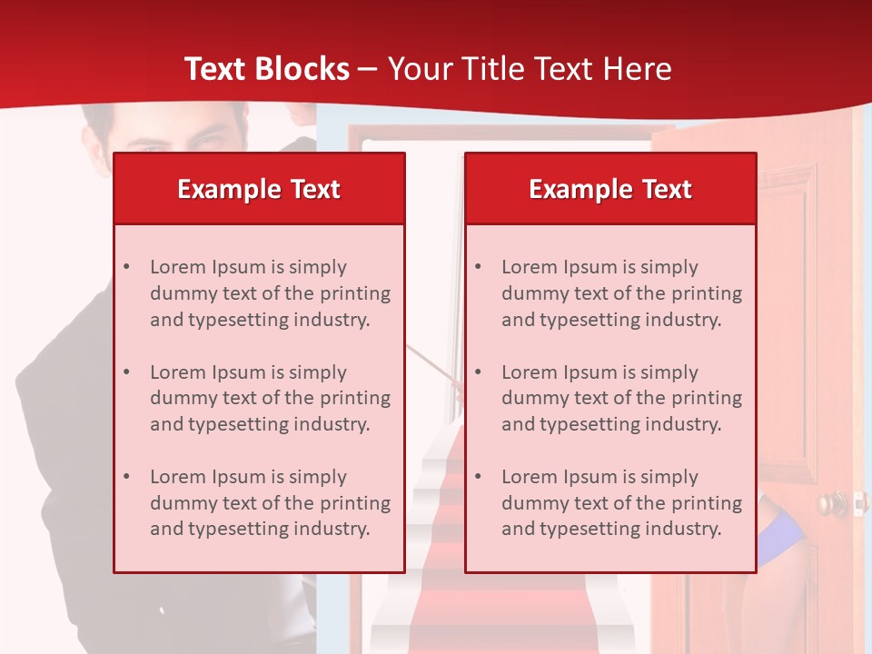 Handsome Businessman Holding A Blank Sign In Front Of Him PowerPoint Template