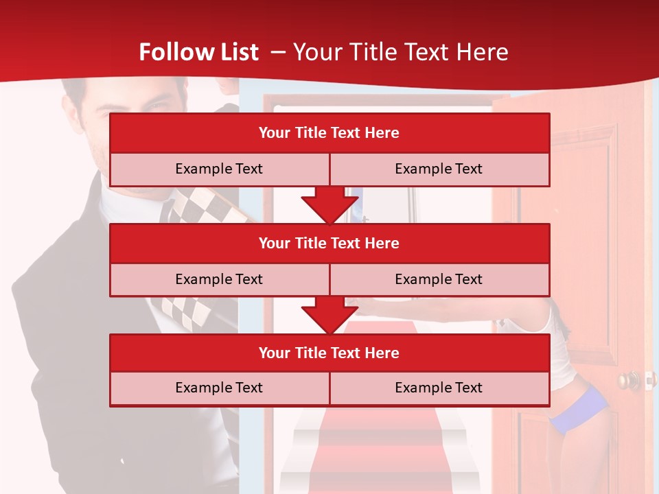 Handsome Businessman Holding A Blank Sign In Front Of Him PowerPoint Template
