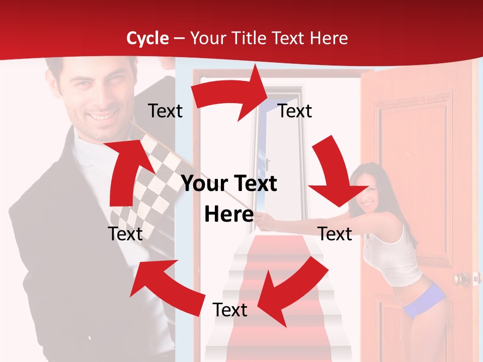 Handsome Businessman Holding A Blank Sign In Front Of Him PowerPoint Template