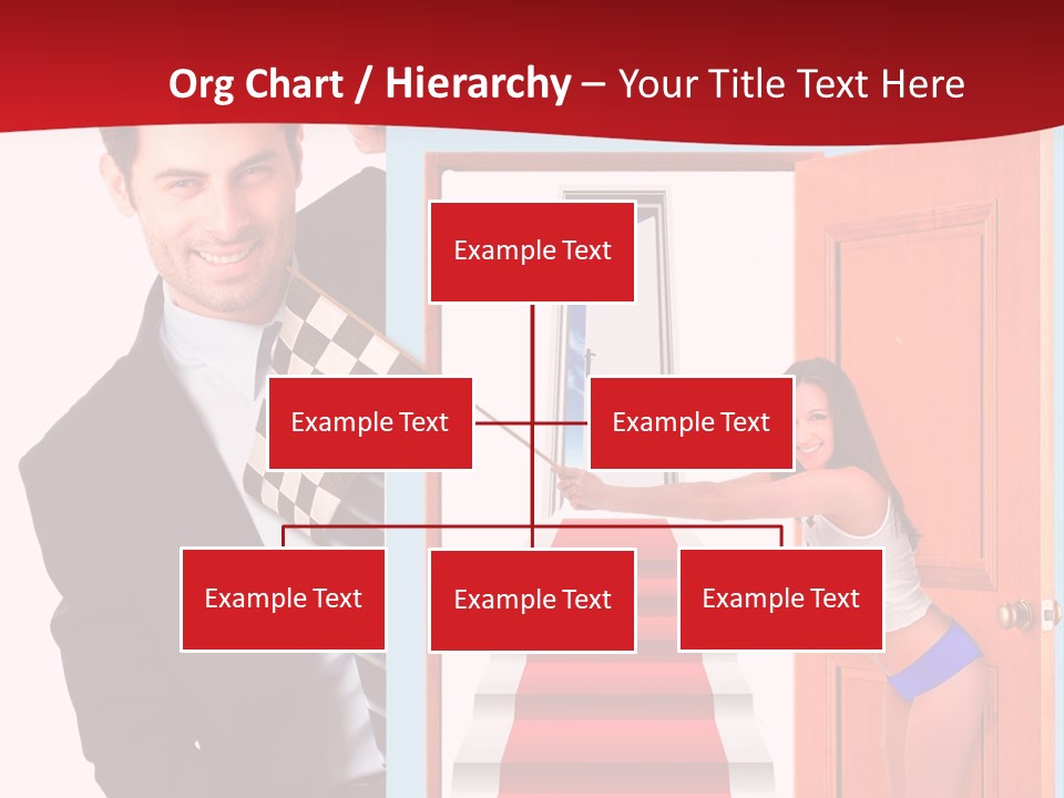 Handsome Businessman Holding A Blank Sign In Front Of Him PowerPoint Template