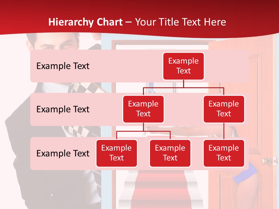Handsome Businessman Holding A Blank Sign In Front Of Him PowerPoint Template