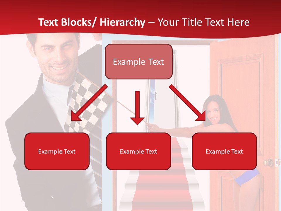 Handsome Businessman Holding A Blank Sign In Front Of Him PowerPoint Template
