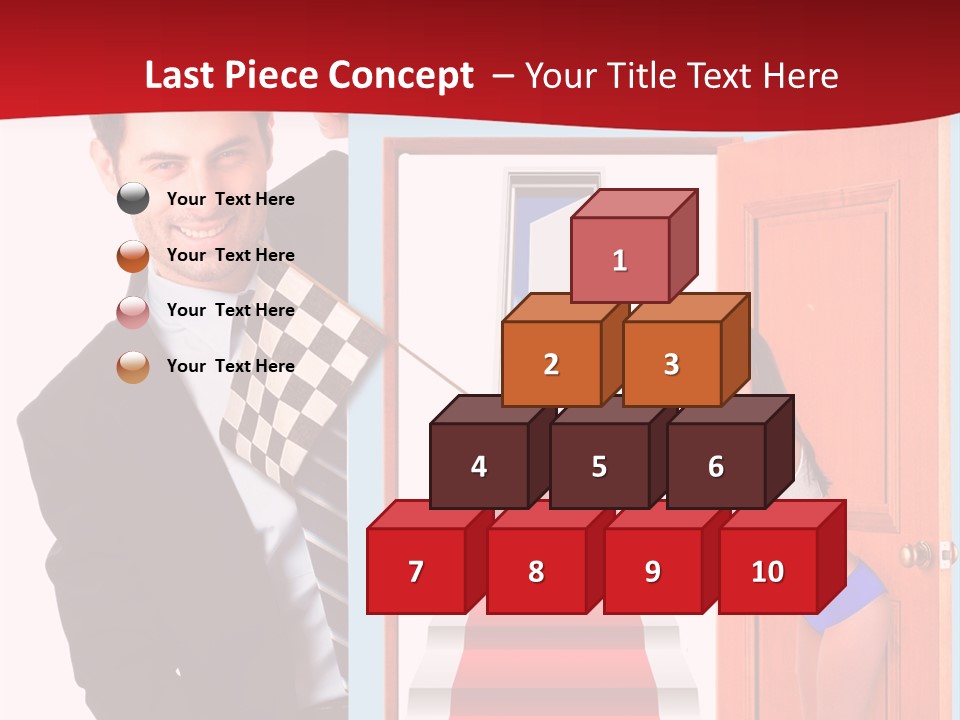 Handsome Businessman Holding A Blank Sign In Front Of Him PowerPoint Template