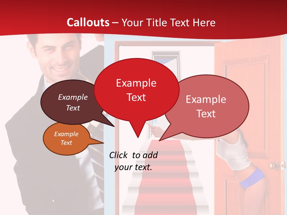 Handsome Businessman Holding A Blank Sign In Front Of Him PowerPoint Template