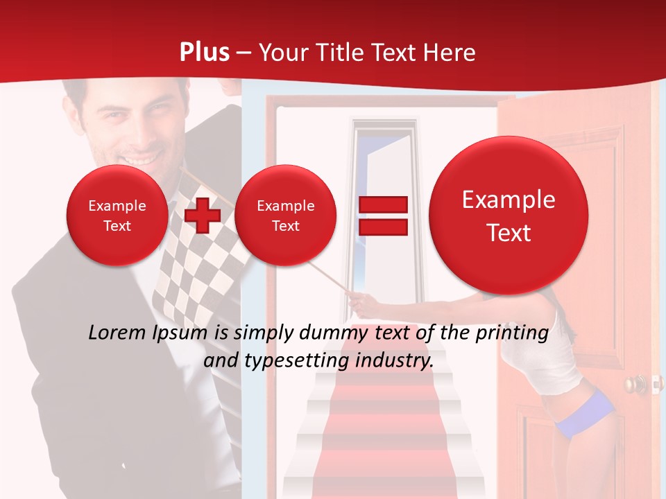 Handsome Businessman Holding A Blank Sign In Front Of Him PowerPoint Template